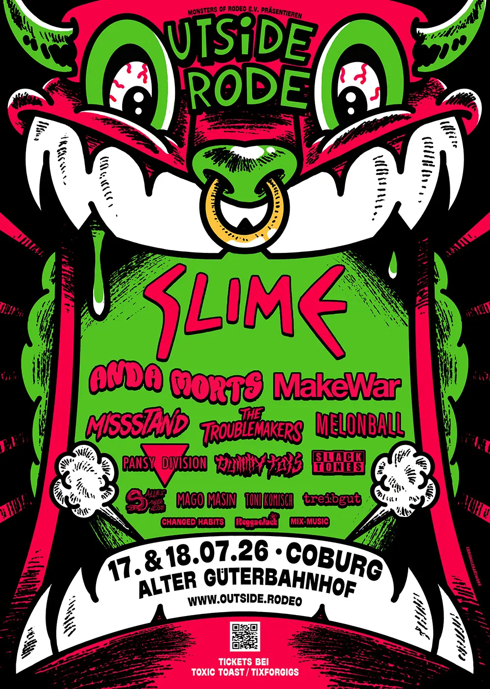 Outside Rodeo 2026 Festival Poster mit Lineup featuring SLIME als Headliner